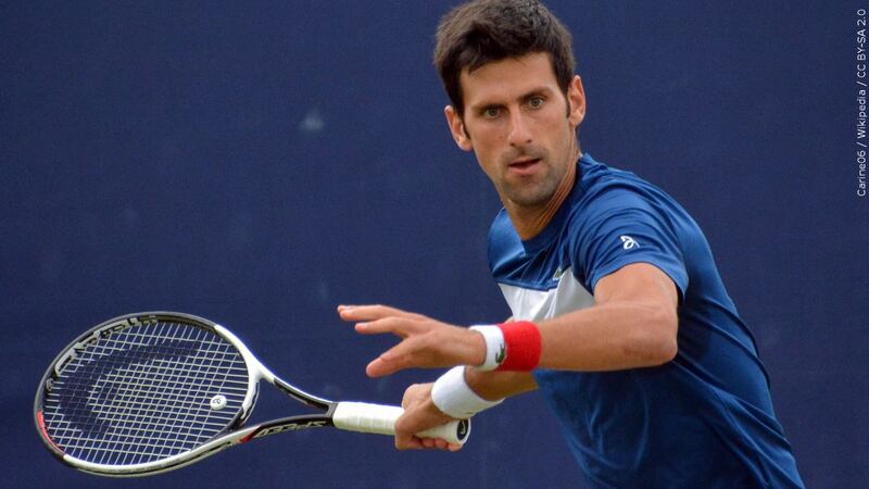 Professional tennis player Novak Djokovic is pictured in this photo from June 17, 2018....
