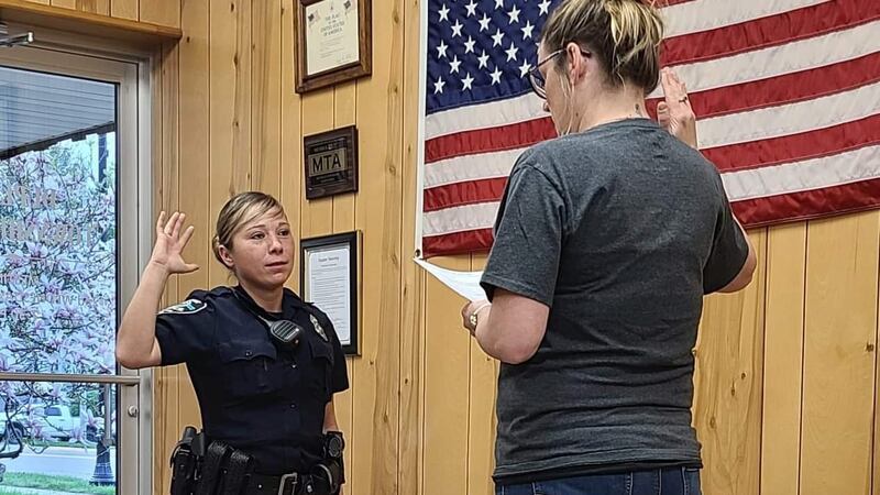 Destinee Bryce was sworn in as Village of Elsie Police chief on May 10, 2022.