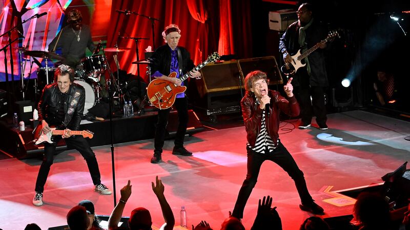 FILE - The Rolling Stones perform at a celebration for the release of their new album,...
