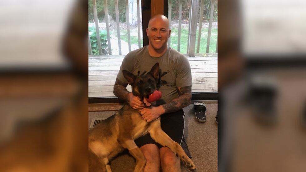 K-9 Dozer and his handler.