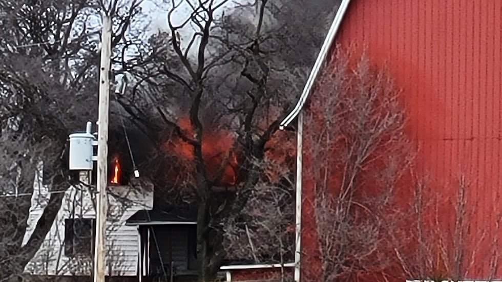A neighbor sent News 10 this photo of a fire that broke out in a Eaton Township home. March 1,...